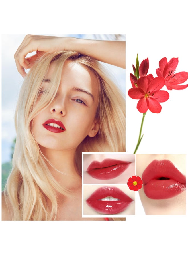 BKPPLZP 1 Pack Crystal Flower Jelly LipstickMagic Color Changing LipstickPH Clear Temperature Color Changing Lip GlossLip BalmLong Lasting Nourishing Moisturizing Lip Stick Set H04 - Image 4