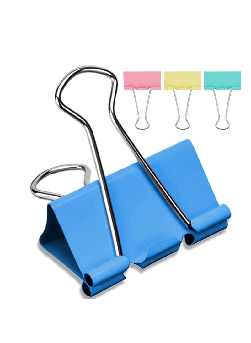 Terabyte 2 Inch Extra Large Binder Clips (24 Pack), Assorted Colors, Colored Jumbo Paper Clips, Big Paper Clamps, Binder Clips Large Size for Home, School and Office Supplies - Image 1