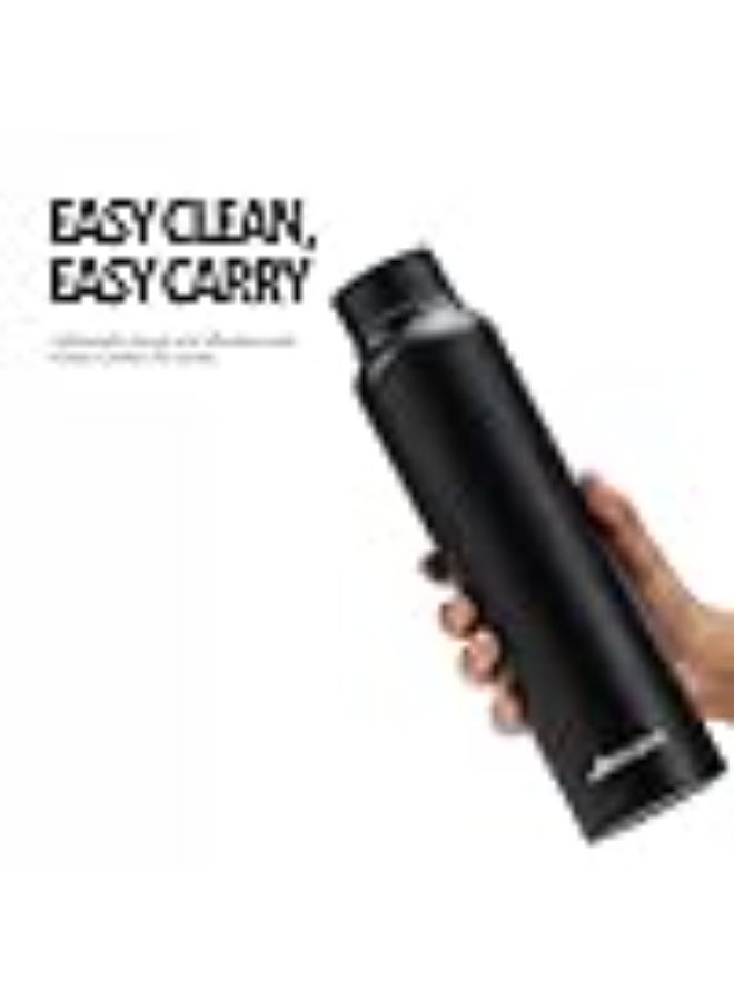 Boldfit Water Bottles Stainless Steel Water Bottle 1 Litre Steel Bottles for School, Office, Home, Gym 1 Litre for Men Leakproof, Rust Free Metal Bottle -1000 ml Black - Image 3