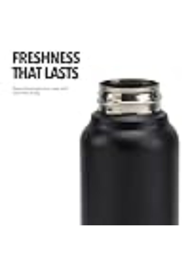 Boldfit Water Bottles Stainless Steel Water Bottle 1 Litre Steel Bottles for School, Office, Home, Gym 1 Litre for Men Leakproof, Rust Free Metal Bottle -1000 ml Black - Image 2