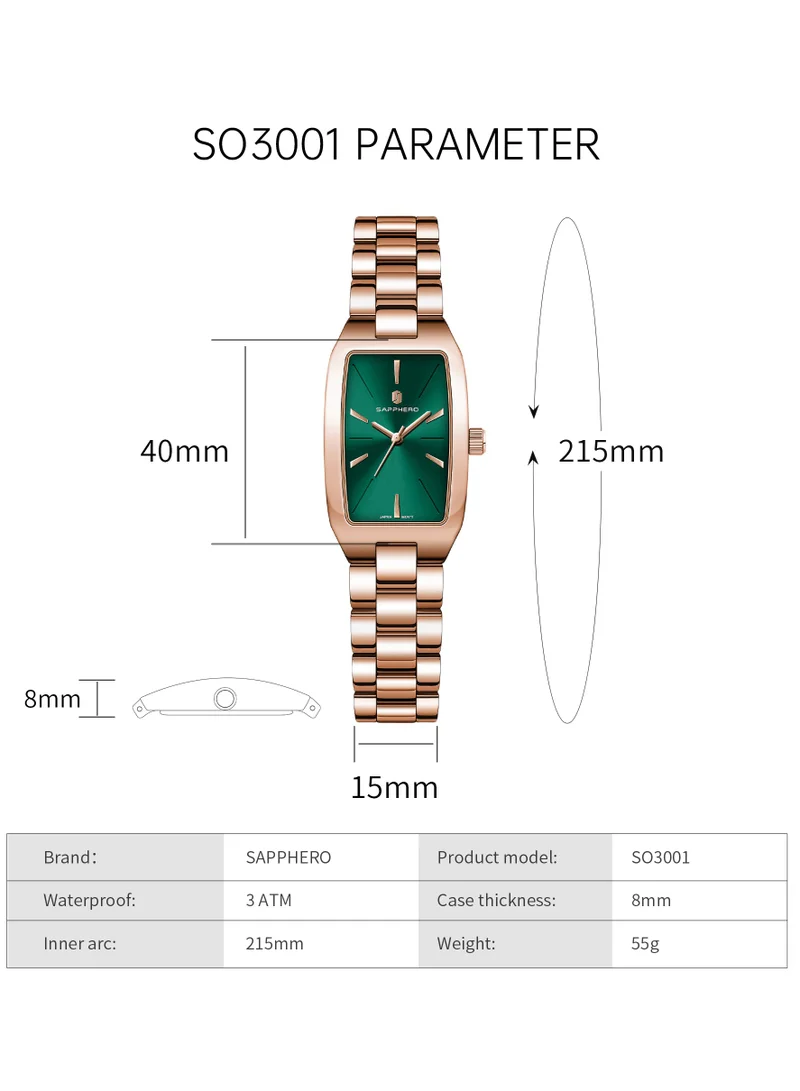 Sapphero 55 g SAPPHERO Watches for Women Luxury Ladies Watches Women's Bracelet Watch Small Stainless Steel Analog 3ATM Waterproof Wrist Watch for Women for Women | Best Price UAE