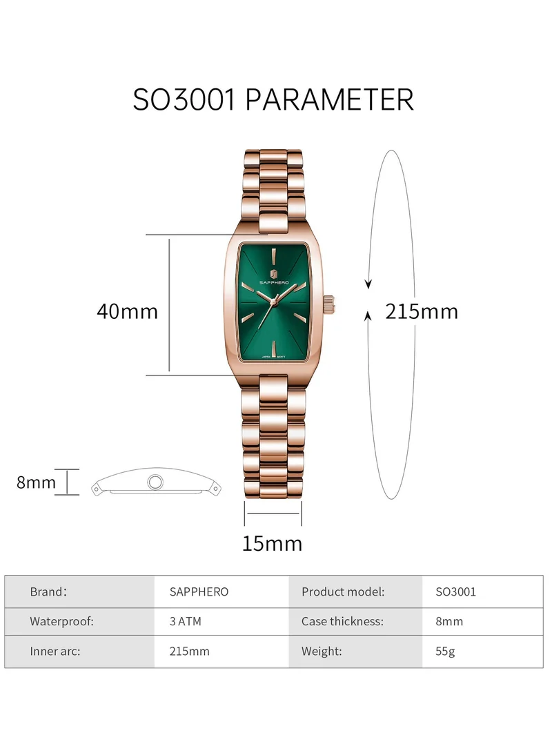 Sapphero 55 g SAPPHERO Watches for Women Luxury Ladies Watches Women's Bracelet Watch Small Stainless Steel Analog 3ATM Waterproof Wrist Watch for Women for Women | Best Price UAE