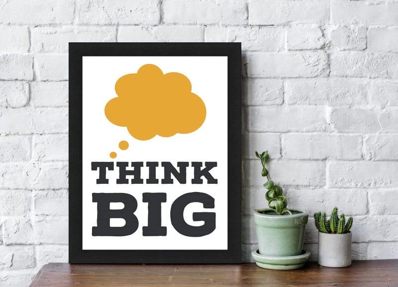 Interio Crafts Think Big Motivational Framed Poster for Office and Home Decoration-Inspirational Framed Poster for Office (Frame Size :13"X10" Inches) - Image 2