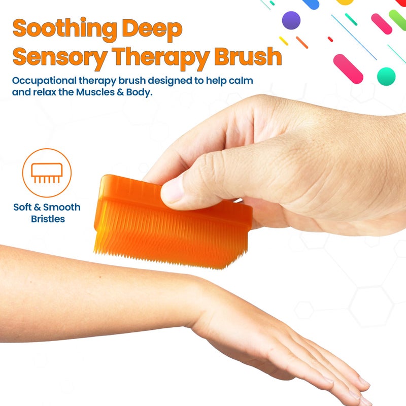 Clipper Mill Wilbarger Method Therapy Sensory Brush Occupational & Therapressure Brush for Calming, Stimulating, and Sensory Brushing â€“ Use as Part of The Wilbarger Brushing Protocol, Colored, 6 Count (Pack of 1) - Image 2