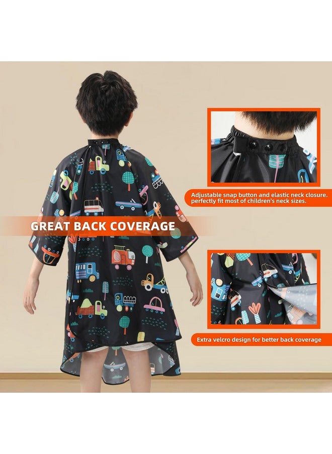 Perfehair PERFEHAIR Kids Haircut Cape with Sleeves - Cute Cars Printing, Adjustable Neck Collar, Comfortable Barber Cape for Boys & Girls, Ideal for Home or Salon Use, Professional Hair Cutting Apron  - Image 4