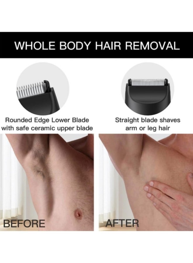GGEROU Electric Body Hair Trimmer for Men Groin Trimmer Beard Hair Clippers Mens Grooming Kit, Cordless Ceramic Blade Heads IPX6 Waterproof for Wet/Dry Use Low Sound Body Trimmer - Image 2