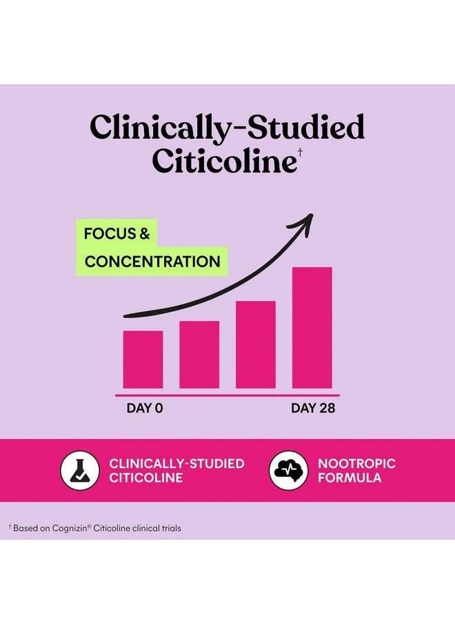 ليمي  حلوى Lemme Focus Concentration & Brain Health Gummies مع Cognizin Citicoline وفطر Lion's Mane وفيتامين B12 - نباتية وخالية من الجلوتين والكافيين بنكهة الفراولة (50 قطعة)  - Image 4