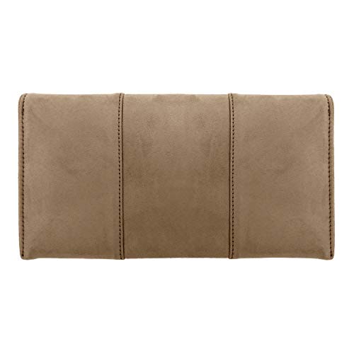 JNB Faux Microsuede Envelope Clutch, Taupe - Image 2