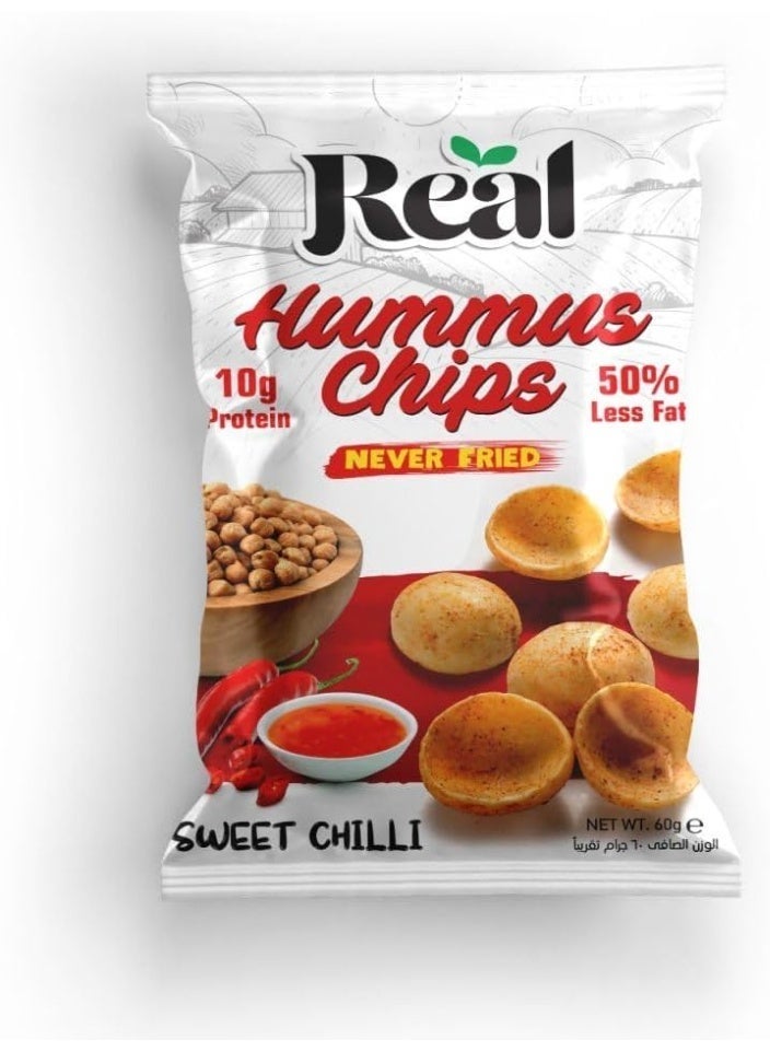 ريل رقائق حمص بالفلفل الحلو من ريال نيوترشن - 10 غرام بروتين، 50% دهون أقل، عبوة 60 غرام (عبوة من 4 قطع) - Image 2