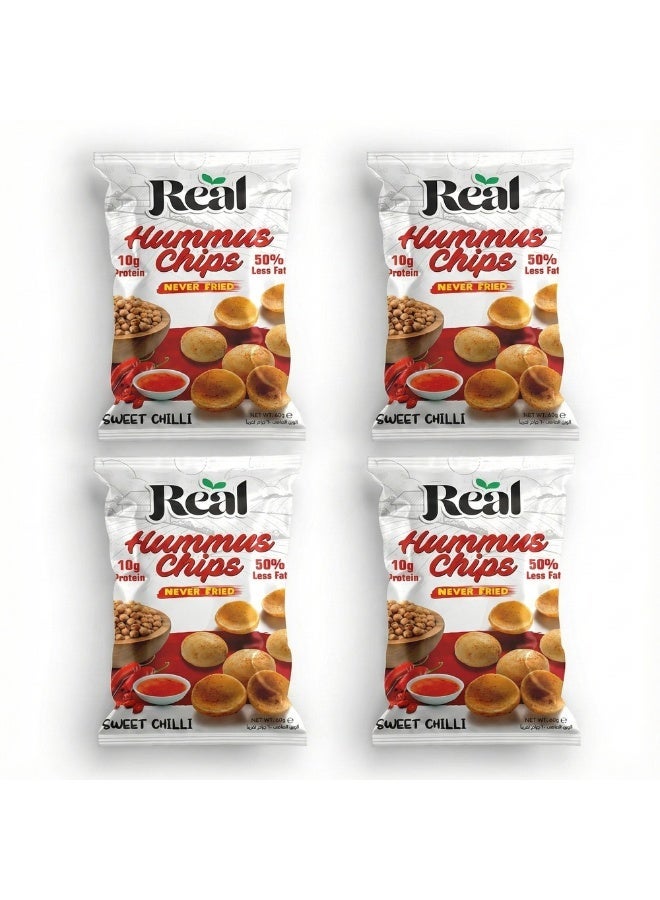 ريل رقائق حمص بالفلفل الحلو من ريال نيوترشن - 10 غرام بروتين، 50% دهون أقل، عبوة 60 غرام (عبوة من 4 قطع) - Image 1