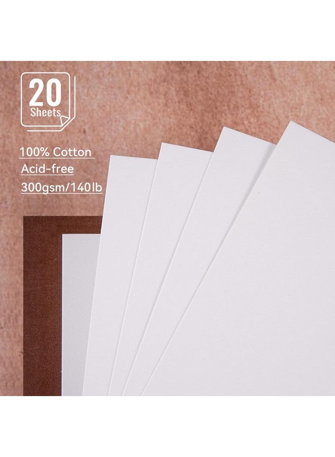Lightwish Watercolor Sketchbook,100% Cotton Acid Free Watercolor Journal,300Gsm/140Lb Hot Press Watercolor Paper For Artists,Adults,Students,20 Sheets,9.25 * 6.3 Inches - Image 2