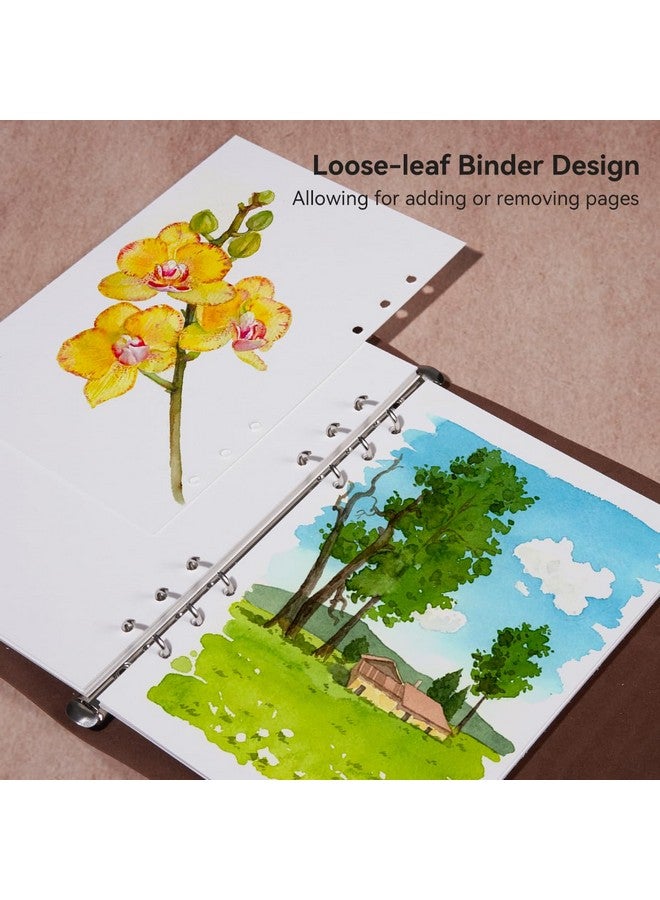 Lightwish Watercolor Sketchbook,100% Cotton Acid Free Watercolor Journal,300Gsm/140Lb Hot Press Watercolor Paper For Artists,Adults,Students,20 Sheets,9.25 * 6.3 Inches - Image 5