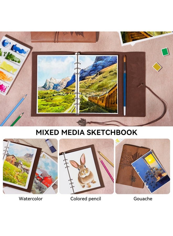 Lightwish Watercolor Sketchbook,100% Cotton Acid Free Watercolor Journal,300Gsm/140Lb Hot Press Watercolor Paper For Artists,Adults,Students,20 Sheets,9.25 * 6.3 Inches - Image 3