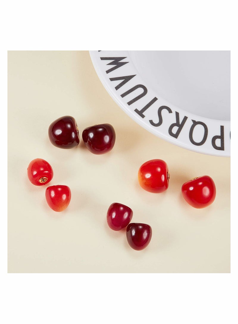 4 Pairs Cherry Earrings Cherry Sweet Earrings 3D Cherry Dangle Earrings for Women and Girls  - Image 3