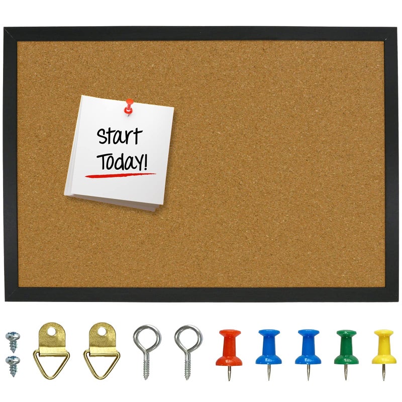 OWLKELA Cork Bulletin Board 17.7"X 13.3", Notice Pin, Ideal for Office & Home Decor, School Message or Vision - Image 1