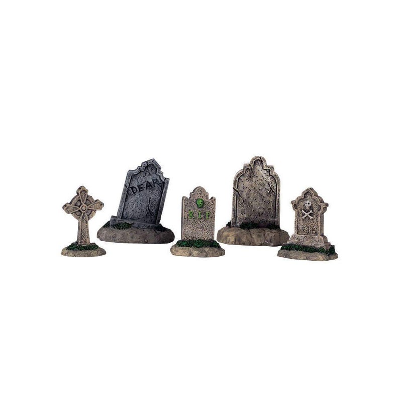 Lemax Halloween Spooky Town Set of 5 Tombstones 44145