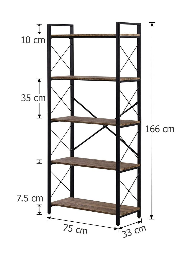 Masa Furniture Black and brown steel and MDF display unit - 166 x 75 x 33 cm from Masa Furniture - Image 5
