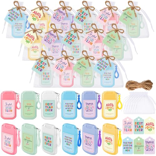FoldTier 24 Sets 2026 Graduation End of Year Gifts for Team Teacher Bulk Mini Mist Hand Sanitizer Spray Keychain 1 oz Travel Size with Tags CNA Week Gifts for Employee Staff Nurse Teacher Coworker - Image 1