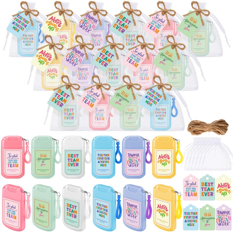FoldTier 24 Sets 2026 Graduation End of Year Gifts for Team Teacher Bulk Mini Mist Hand Sanitizer Spray Keychain 1 oz Travel Size with Tags CNA Week Gifts for Employee Staff Nurse Teacher Coworker - Image 2