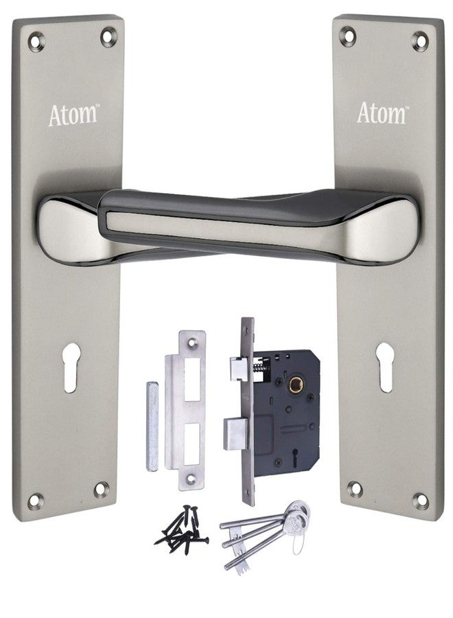 Atom Heavy Duty Mortise Door Lock for Bedroom, Living Room, Main Door, Silver Satin Finish | 3 Keys | 6 Lever Double Stage Lockset for House Hotel Office(O45KY) - Image 1