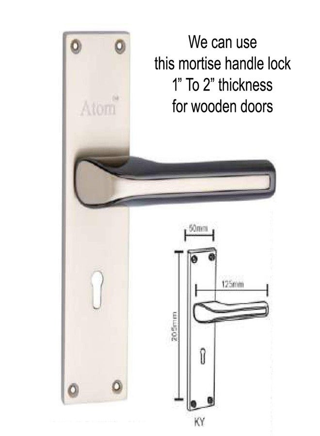 Atom Heavy Duty Mortise Door Lock for Bedroom, Living Room, Main Door, Silver Satin Finish | 3 Keys | 6 Lever Double Stage Lockset for House Hotel Office(O45KY) - Image 2