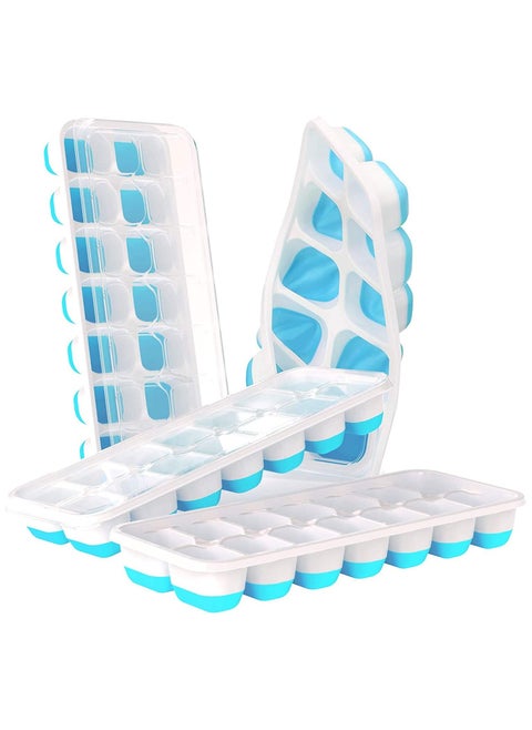COOLBABY ice cube trays 4 pack(Blue）.