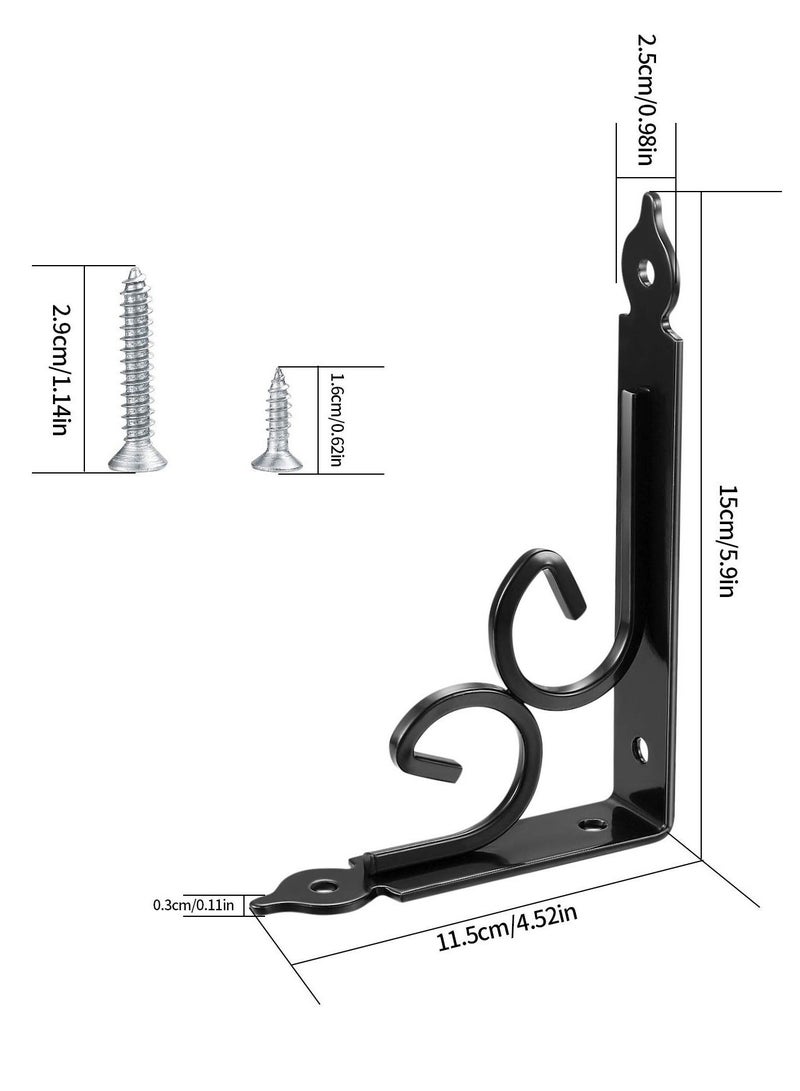 2PCS Floating Shelf Brackets for Wall Corner, Decorative Shelf Supports and Brackets Rustic Shelves Brackets Heavy Duty Steel Joint Right Angle Corner Brace with Matching Screw and Anchors - Image 5