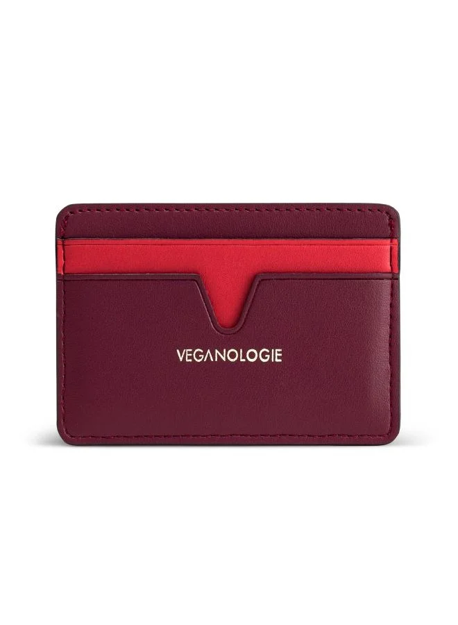 Veganologie Cider Apple Leather Card Holder in Red Made From 4 Apples