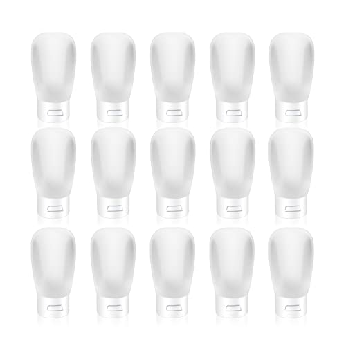 Cositina 15 Pack 30ml1oz Plastic Squeeze Bottles Travel Tubes Cosmetic Soft LeakProof Makeup Toiletry Containers with Flip Cap Refillable for Facial Cleanser Body Bath Shower Gel Lotion Cream Shampoo - Image 2