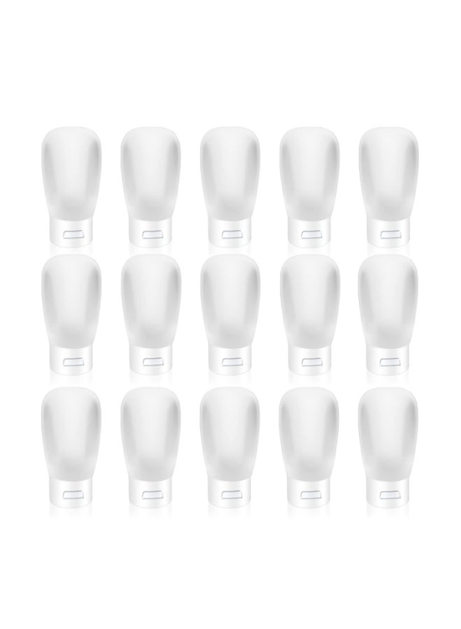 Cositina 15 Pack 30ml1oz Plastic Squeeze Bottles Travel Tubes Cosmetic Soft LeakProof Makeup Toiletry Containers with Flip Cap Refillable for Facial Cleanser Body Bath Shower Gel Lotion Cream Shampoo - Image 3