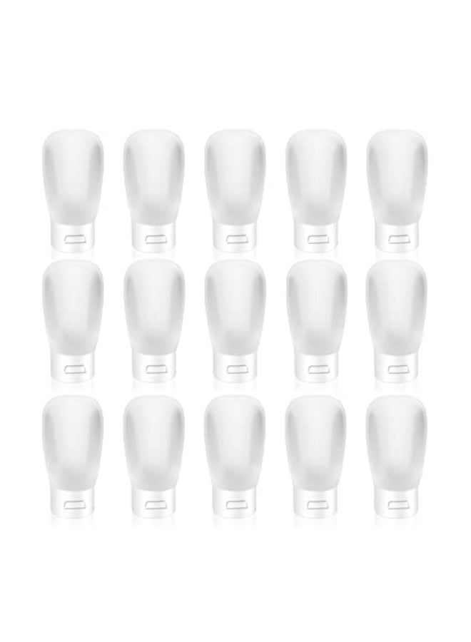 Cositina 15 Pack 30ml1oz Plastic Squeeze Bottles Travel Tubes Cosmetic Soft LeakProof Makeup Toiletry Containers with Flip Cap Refillable for Facial Cleanser Body Bath Shower Gel Lotion Cream Shampoo - Image 1