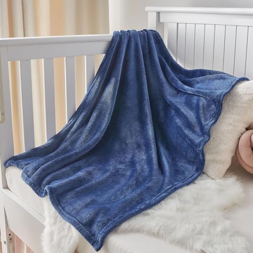 Butterthief Flannel Swaddle Baby Blanket for Newborn Babies Soft All Seasons Wrapper Sheet for Boys & Girls 70x100 cm 0-2 Years Navy Blue - Image 3