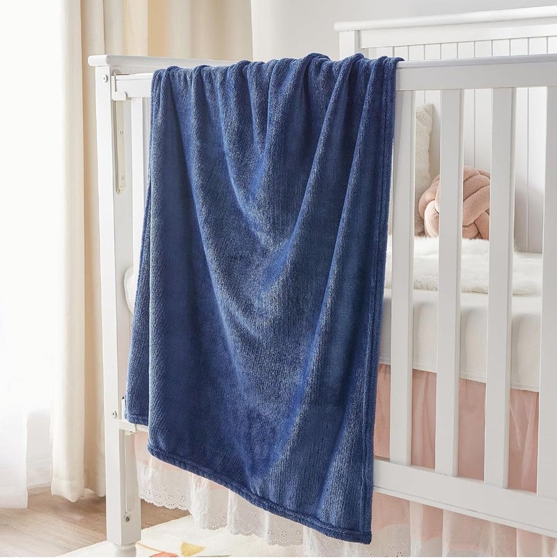 Butterthief Flannel Swaddle Baby Blanket for Newborn Babies Soft All Seasons Wrapper Sheet for Boys & Girls 70x100 cm 0-2 Years Navy Blue - Image 4