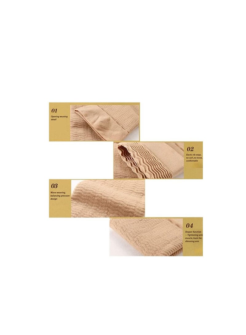 2 Pieces Women's Arm Shapers Blue Size - Women, Beige Free Size, Suitable for people with fat accumulation in the upper arms - Image 3