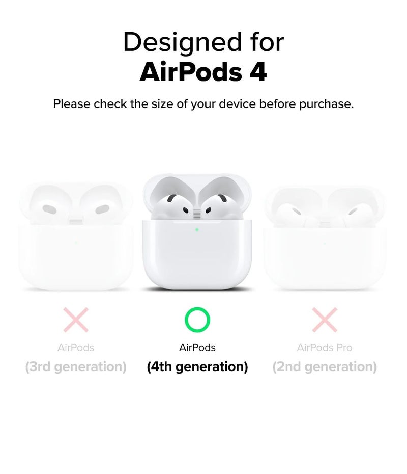 Boxome Case Cover for Apple AirPods 4 | Silicone Case with Inner Microfiber Lining & Keychain Hook | Apple Green - Image 2