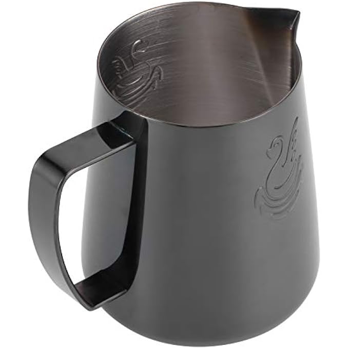 Weiyirot 400Ml Black Stainless Steel Milk Frothing Pitcher For Espresso Latte Cappuccino - Image 4