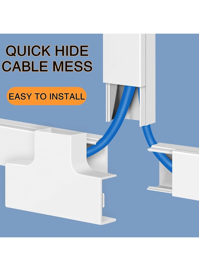 Beauenty Beauenty Cord Hider,Cable Concealer Cord Cover Raceway Kit,Cord Organizer,Wire Hider with Connectors Adhesive Strips Upgraded Paintable Cable Cover for TV,Cable Raceway for Home Office (White 4M) - Image 4