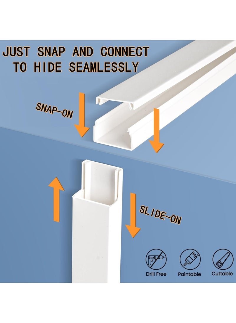 Beauenty Beauenty Cord Hider,Cable Concealer Cord Cover Raceway Kit,Cord Organizer,Wire Hider with Connectors Adhesive Strips Upgraded Paintable Cable Cover for TV,Cable Raceway for Home Office (White 4M) - Image 5