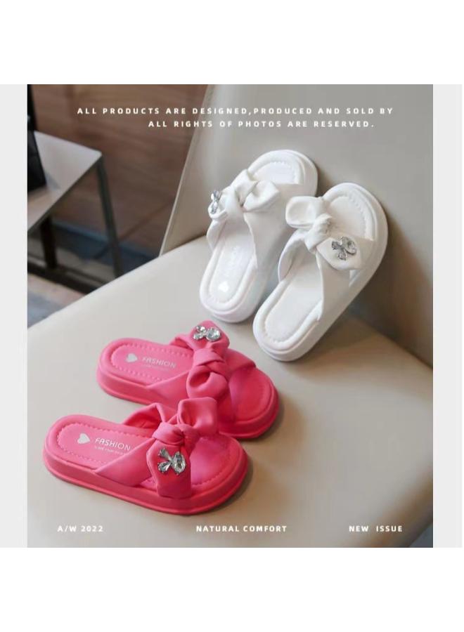 SHAKA Girls' Fashion Open Toe Outer Wear Slippers Summer New Arrival Little Girl'S Bow Princess One-Thread Sandals Beach Sandals - Image 5