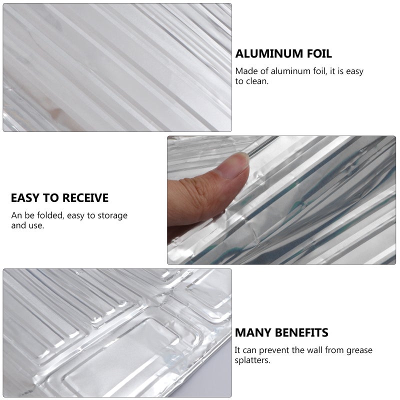 1pc Kitchen Oil Plate Damper Aluminum Foil Oil Heat-insulation Board Anti-splash Oil Baffle for Home ( ) - Image 5