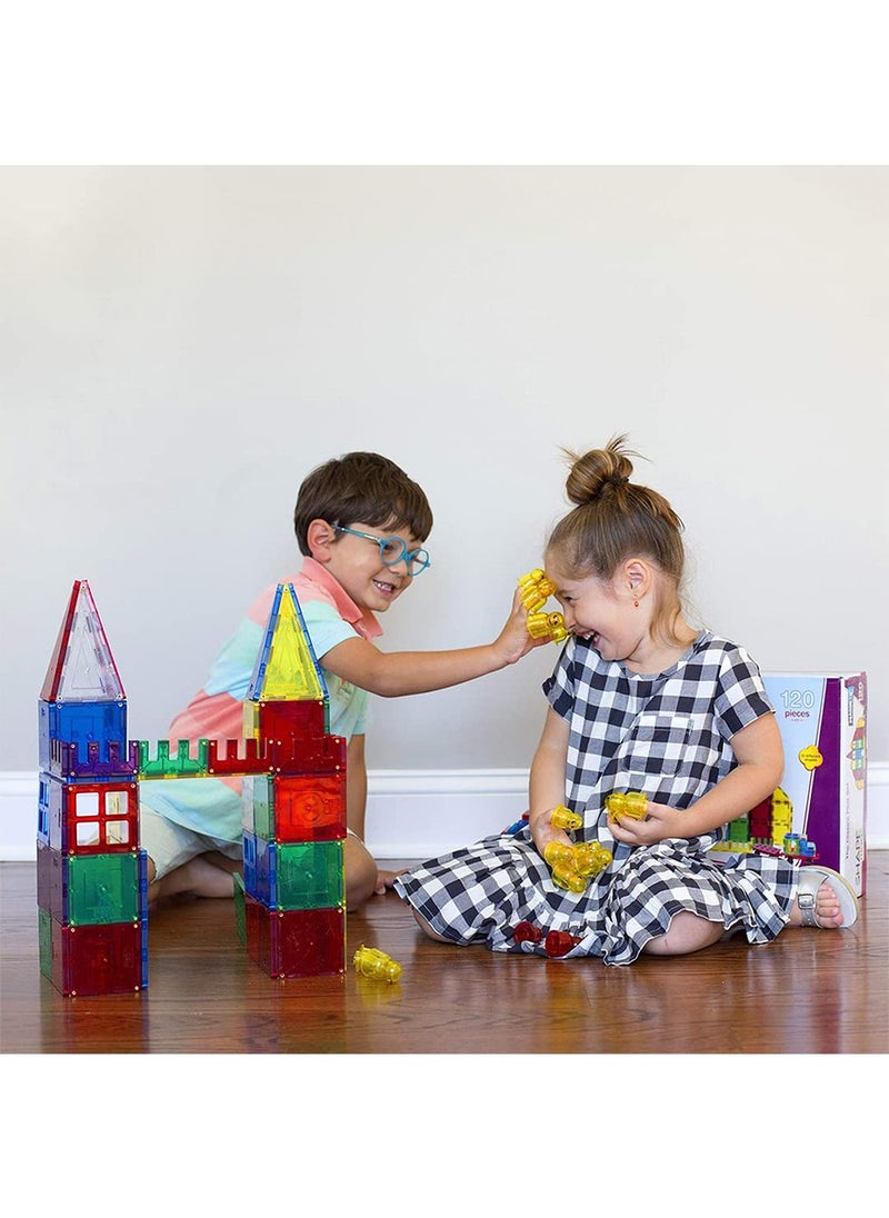 LEFAFA - Magnetic Building Blocks, 120pcs Kids Magnetic Tiles Building Sets, 3D  Building Blocks Construction Educational STEM Toys Gifts for Toddlers Boys Girls 3 4 5 6 7 8 9 10 + Year Old - Image 1