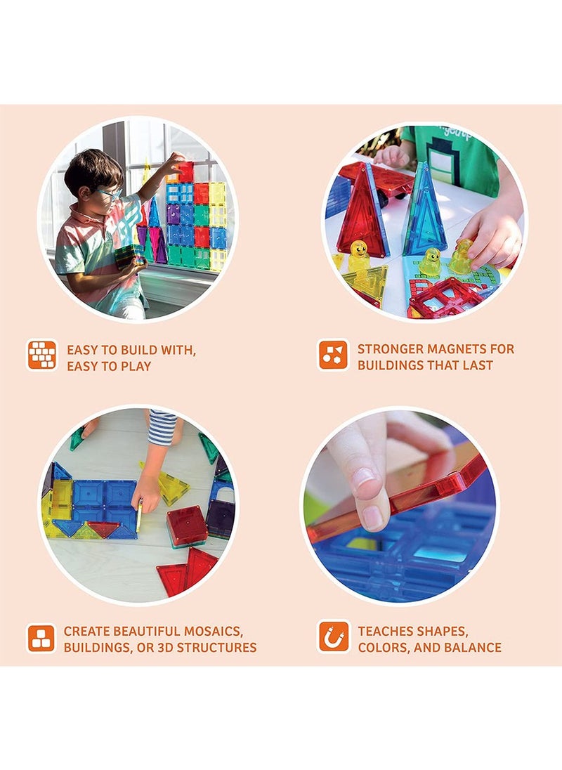 LEFAFA - Magnetic Building Blocks, 120pcs Kids Magnetic Tiles Building Sets, 3D  Building Blocks Construction Educational STEM Toys Gifts for Toddlers Boys Girls 3 4 5 6 7 8 9 10 + Year Old - Image 1