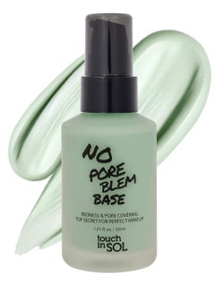 Touch in Sol TOUCH IN SOL Redness Correcting Base Primer 1.01 fl.oz. - Pore Minimizing Green Toned Makeup Base - Tone Neutralizing before Foundation - Minimize Rosacea, Redness - No Pore Blem Primer Base  - Image 1