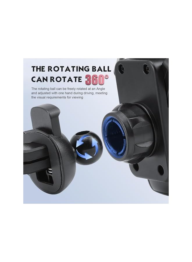 S-TOP Car Phone Holder, Universal ABS Smartphone Mount, Durable 360 Rotatable Air Vent Clip, Racing Seat Style, Secure Stable Grip for Driving Travel Road Trip, Red - Image 2