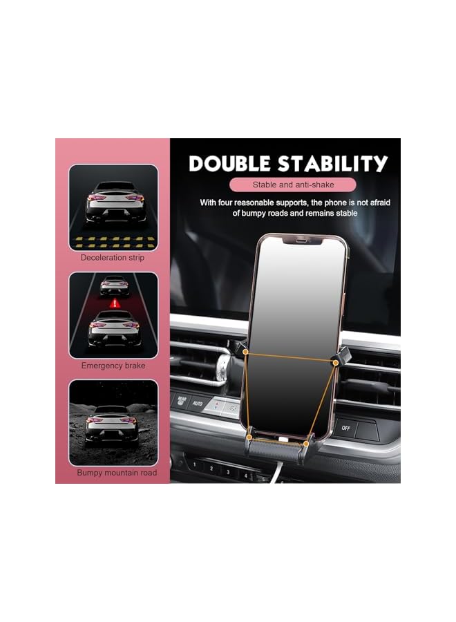 S-TOP Car Phone Holder, Universal ABS Smartphone Mount, Durable 360 Rotatable Air Vent Clip, Racing Seat Style, Secure Stable Grip for Driving Travel Road Trip, Red - Image 3