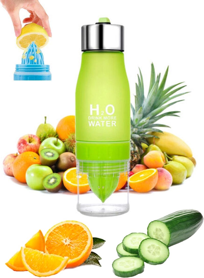 Sports Water Bottle For Healthy and Stylish Lifestyle, Gym Water Bottle, Yoga Workout Water Bottle, Perfect For Detox Water, Healthy Drinks, Fitness, Travel, 650 ml Fruit Infuser Bottle With Carrying Strap - Image 1