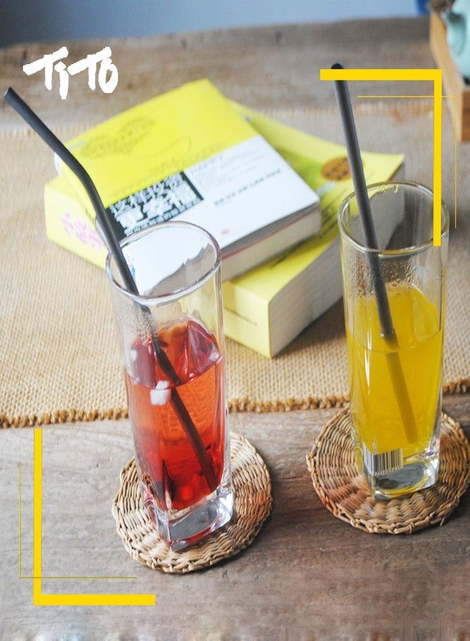 TiTo Titanium straw supper strong and ultralight Drinking straw with cleaning brush Dia 7mm X 0.4mm with bent and straight two shape (pack of 2) (1 straight & 1 bent) - Image 4