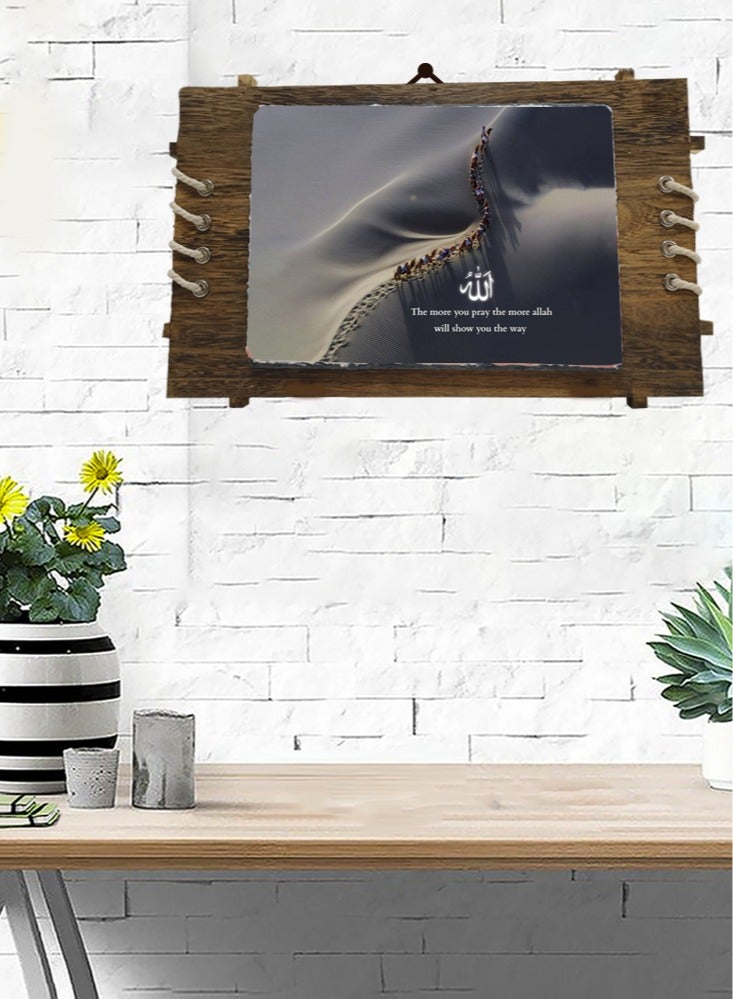 Service Zone Protective Printed White Rectangle Shape Marble Photo Frame for Table Top More You Pray The More Allah Will Show You The Way - Image 2