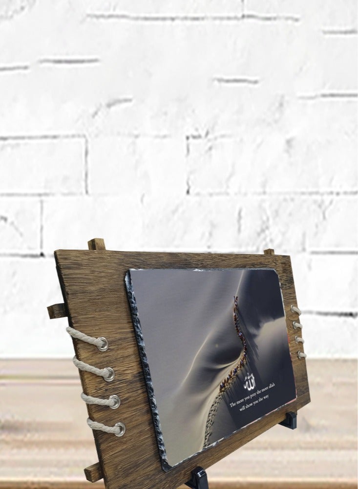 Service Zone Protective Printed White Rectangle Shape Marble Photo Frame for Table Top More You Pray The More Allah Will Show You The Way - Image 3