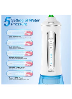 Youtrico Youtrico 2023 Upgraded Water Floss Portable and Rechargeable Gentle Teeth Whitening IPX7 Waterproof  - Image 3